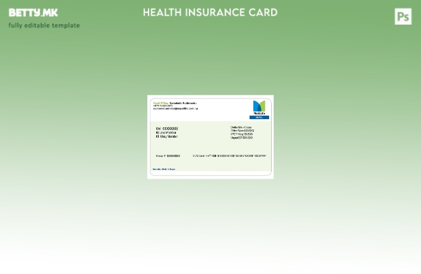 Модерен стил шаблон за картичка за здравствено осигурување на Непал